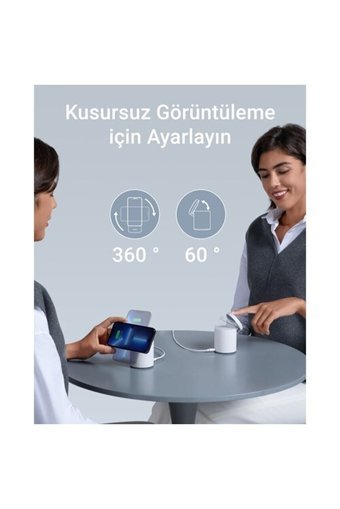 Anker Anker 623 Magnetic iPhone 14-13-12 Type C Kablosuz Hızlı Şarj Orjinal Şarj Aleti Beyaz
