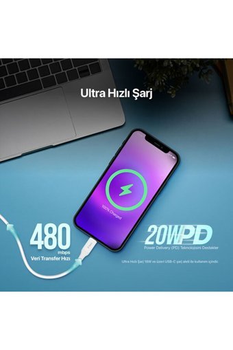 Ttec iPhone Lightning Kablolu Muadil Şarj Aleti Beyaz