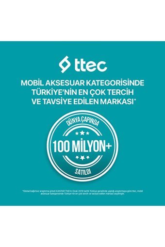 Ttec iPhone Lightning Kablolu Muadil Şarj Aleti Beyaz
