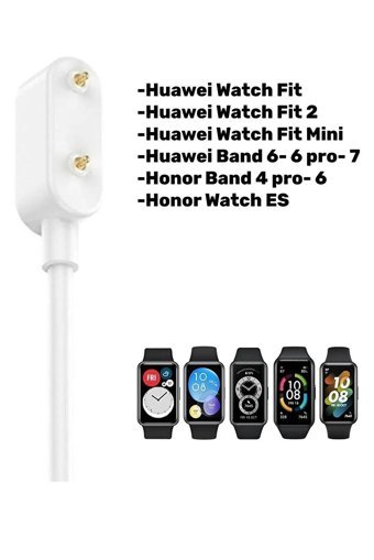 Conocer Huawei Watch Fit-Fit 2-Fit Mini-Huawei Band 6-6 Pro-Honor Band 6-4 Pro USB Kablolu Muadil Şarj Aleti Beyaz