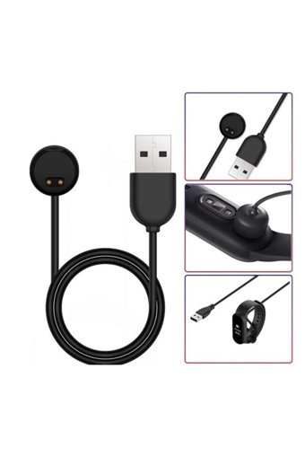Techmaster Xiaomi Mi Band 5-6 USB Kablosuz Hızlı Şarj Muadil Şarj Aleti Siyah