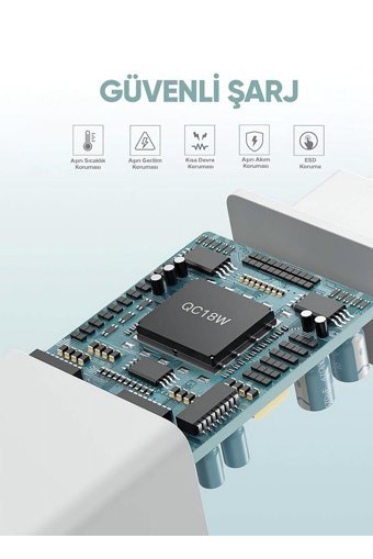 Deji Galaxy A11-A21-A31-A41-A51-A02s-A12-A13-A32-A42 Type C Kablolu Hızlı Şarj Muadil Şarj Aleti Beyaz
