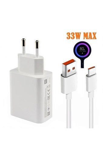 Lavin Mobil Xiaomi-Huawei-Samsung-Oppo Type C Kablolu 33 W Hızlı Şarj Orjinal Şarj Aleti Beyaz