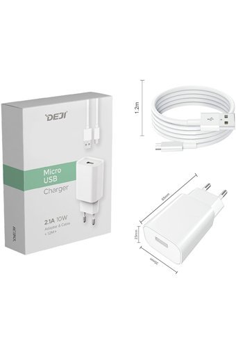 Deji Galaxy S 3-4-5-J1 Ace-J2 Core-J3 Pro-J4-J5-J6-J7-J8 Duo-Plus-Max Type C Kablolu Hızlı Şarj Muadil Şarj Aleti Beyaz