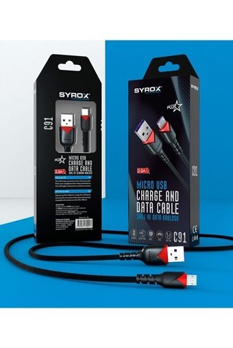 Syrox Micro USB Kablolu Muadil Şarj Aleti Siyah