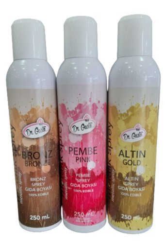 Dr. Gusto Bronz Pembe Altın Sprey Gıda Boyası 3x250 ml