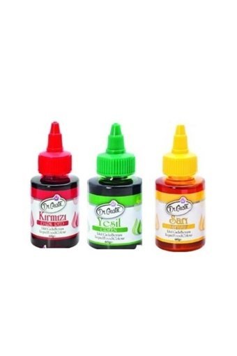 Dr. Gusto Kırmızı Yeşil Sarı Su Bazlı Sıvı Gıda Boyası 3x60 gr