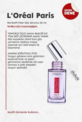 L'Oreal Paris Revitalift Aydınlatıcı Kırışıklık Karşıtı Gece Gündüz Serumu 20 ml