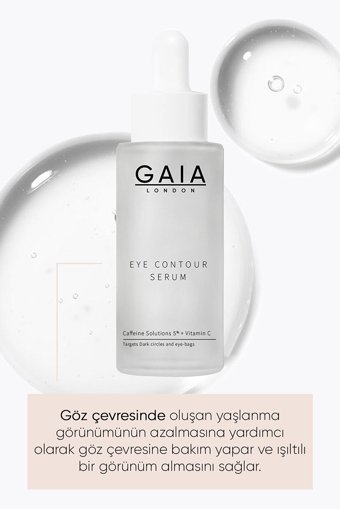 Gaia London Caffeine 5% + Vitamin C Aydınlatıcı Kırışıklık Karşıtı Göz Altı Torba Karşıtı Gece Gündüz Serumu 50 ml