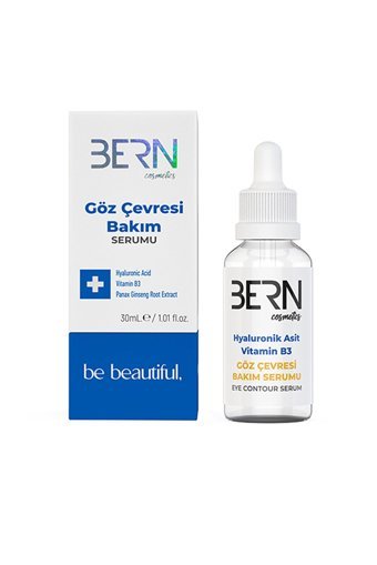 Bern Cosmetics Ginseng Kökü Özü + B3 Vitaminli Aydınlatıcı Kırışıklık Karşıtı Göz Altı Torba Karşıtı Gece Serumu 30 ml