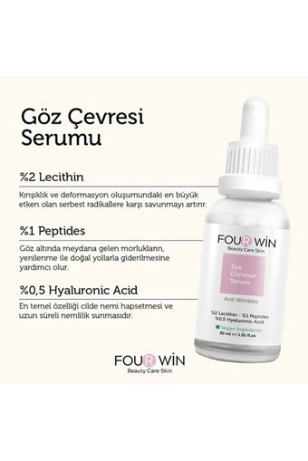 Four Win Anti Wrinkles Peptitli Aydınlatıcı Kırışıklık Karşıtı Göz Altı Torba Karşıtı Serum 30 ml