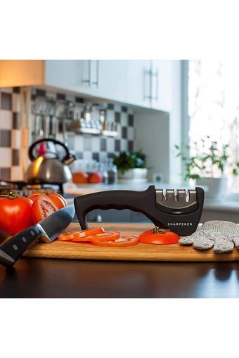 Sharpener ZJB-668 3 Açılı Elmas Bıçak Bileyici Siyah