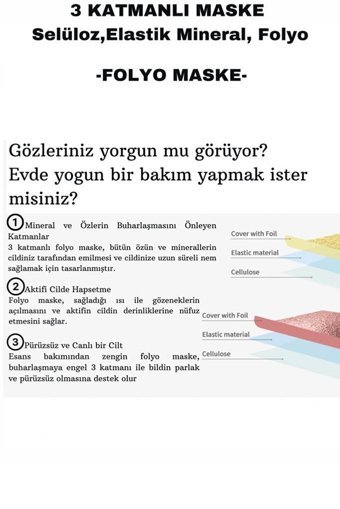 Dermal Gold Flash Foil Kolajenli Göz Altı Kağıt Maske 2 Adet