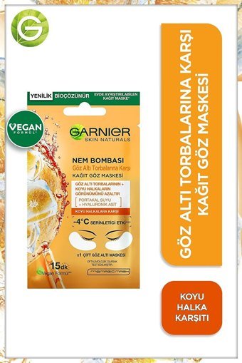 Garnier Nem Bombası Göz Altı Kağıt Maske 3×2 Adet