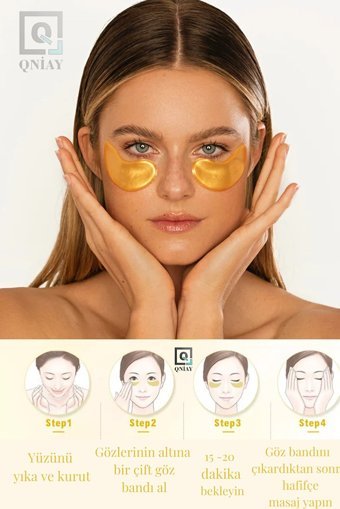Qniay 24K Gold Kolajenli Göz Altı Jel Maske 2 Adet