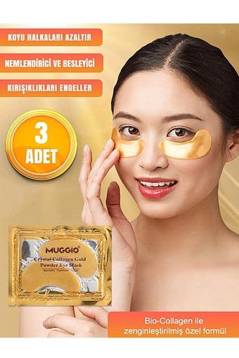 Muggio Crystal Collagen Gold Kolajenli Göz Altı Jel Maske 3×2 Adet