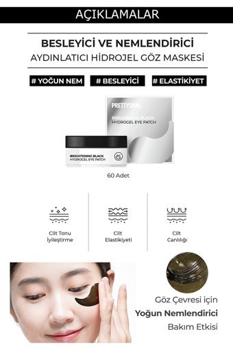 Prettyskın Brighteening Black Kolajenli Göz Altı Jel Maske 60 Adet