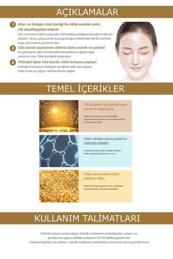 Prettyskın Gold Collagen Kolajenli Göz Altı Jel Maske 60 Adet