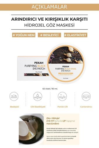 Pekah Black Snail Göz Altı Jel Maske 60 Adet