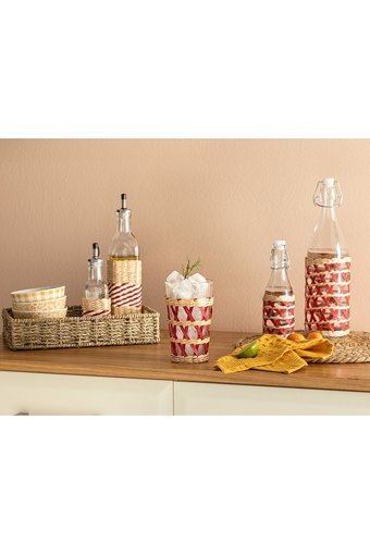 English Home Stripe Wicker Cam 980 ml Mantar Kapaklı Sürahi