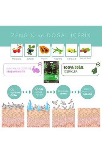 Novas Nemlendirici Çorap Tipi Ayak Peeling Maskesi