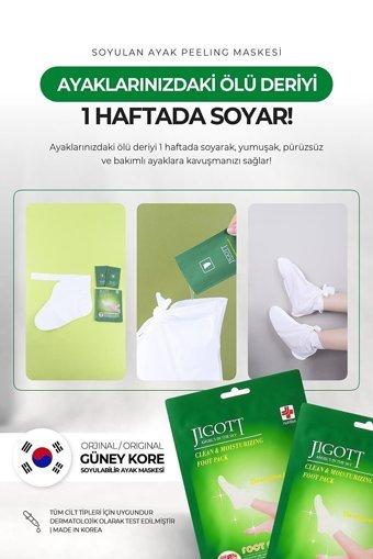 Jigott Ölü Deri-Çatlak Çorap Tipi Ayak Peeling Maskesi 2 Adet