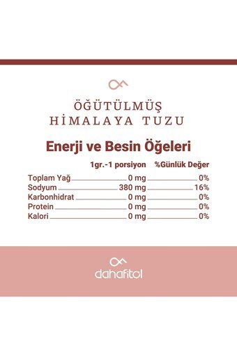 Dahafitol İyotsuz Toz Himalaya Tuzu Kutu 350 gr