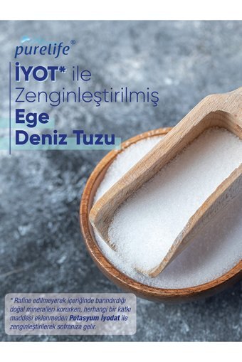 Purelife İyotlu Kristal Deniz Tuzu Paket 800 gr