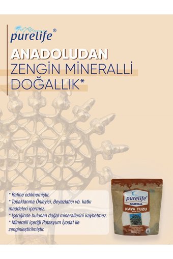 Purelife İyotlu Kristal Kaya Tuzu Paket 800 gr