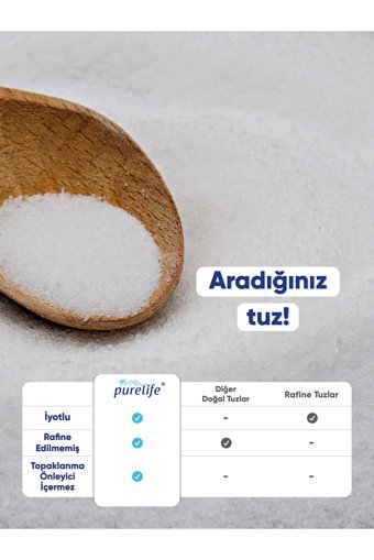 Purelife İyotlu Kristal Himalaya Tuzu Paket 2x500 gr