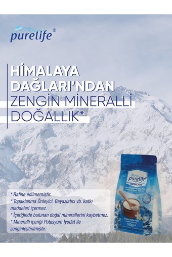 Purelife İyotlu Kristal Himalaya Tuzu Paket 2x500 gr