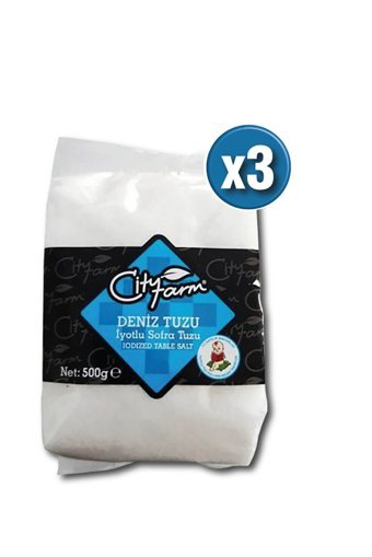 City Farm İyotlu Toz Deniz Tuzu Paket 3x500 gr