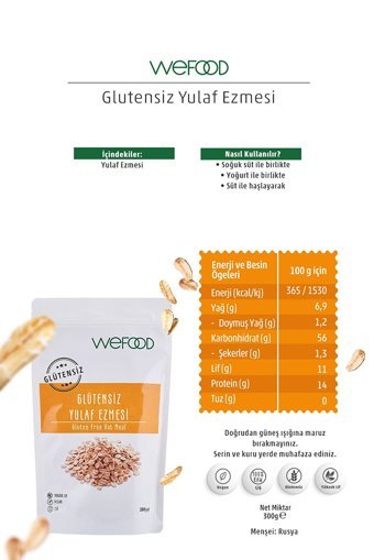 Wefood Glutensiz Yulaf Ezmesi 3x500 gr