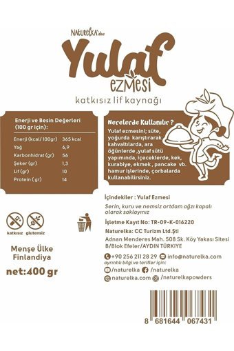 Naturelka Glutensiz Yulaf Ezmesi 1200 gr