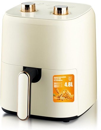 Nqyzzfd Airfryer 4.8 lt Tek Hazneli Led Ekranlı Yağsız Sıcak Hava Fritözü Beyaz