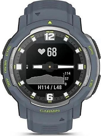 Garmin Instinct Crossover Standard Edition Su Geçirmez 22.86 mm Silikon Kordon Yuvarlak Unisex Akıllı Saat Mavi