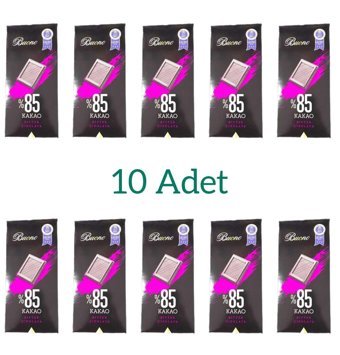 Buono %85 Kakaolu Bitter Çikolata 100 gr 10 Adet