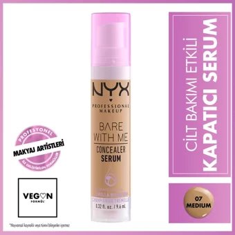 Nyx Makeup With Me 07 Medium Nemlendiricili Göz Altı ve Yüz Likit Serum Kapatıcı