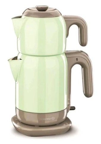 Korkmaz A369 Çelik Demlikli 1600 W Çelik Gövdeli Yeşil Vintage Çay Makinesi