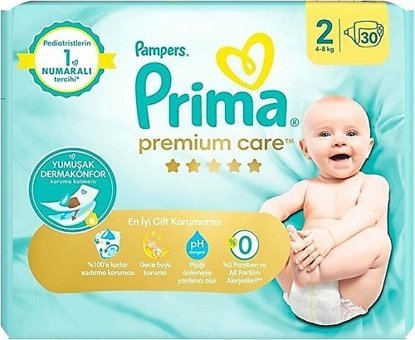 Prima Premium Care 2 Numara Göbek Oyuntulu Cırtlı Bebek Bezi 2x30 Adet
