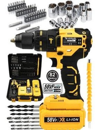 Assur Plus 12 V Darbeli Şarjlı Akülü Matkap Sarı