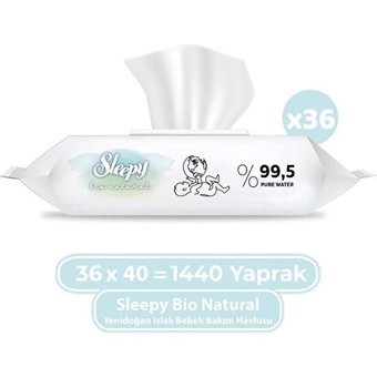 Sleepy Bio Natural 40 Yaprak 36'lı Paket Islak Mendil