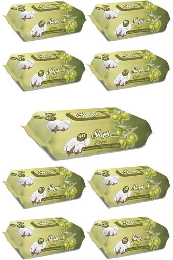 Sleepy Zeytinyağlı 90 Yaprak 9'lu Paket Islak Mendil