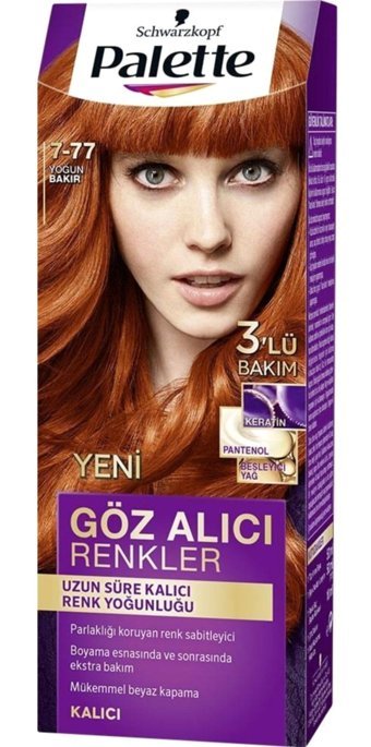 Palette 7.77 Yoğun Bakır Krem Saç Boyası 50 ml
