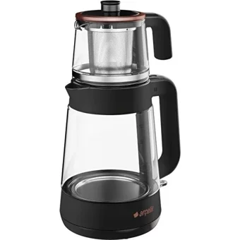Arçelik Cam Demlikli 1900 W Cam Gövdeli Siyah Çay Makinesi