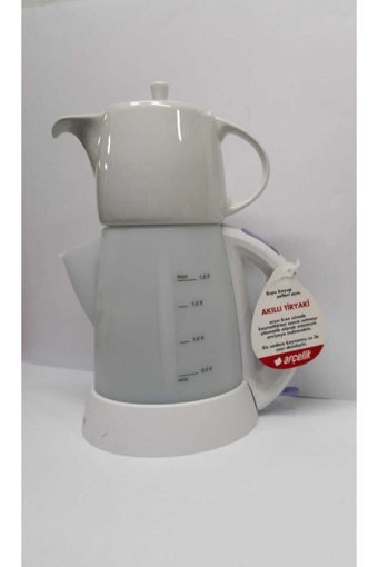 Arçelik K 3282 P Porselen Demlikli 1650 W Işıklı Plastik Gövdeli Beyaz Çay Makinesi