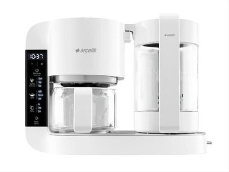 Arçelik 3284 Gurme Cam Demlikli 1750 W Işıklı Cam Gövdeli Beyaz Çay Makinesi