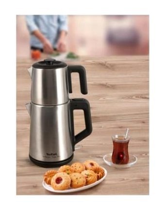 Tefal Magic Tea XL Otomatik Çelik Demlikli 1650 W Işıklı Çelik Gövdeli İnox Retro Çay Makinesi
