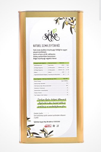 Seke Olgun Hasat Teneke Sızma Zeytinyağı 5 lt