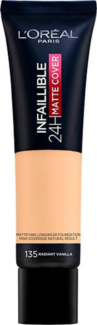 L'Oréal Paris Infaillible 24h Matte Cover 135 Radiant Vanilla Likit Serum Fondöten 9 gr